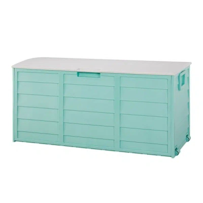 Binned 75gal 280l Outdoor Garden Plastic Storage Deck Box Chest Tools Cushions Toys Lockable Seat