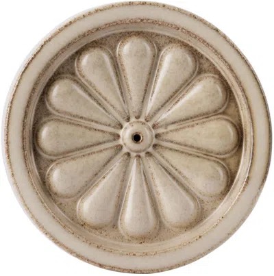 Binu Binu Beige Roof Tile Flower Incense Holder In Clay Beige