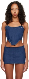 Binya Ssense Exclusive Blue Ruta Denim Tank Top In Denim