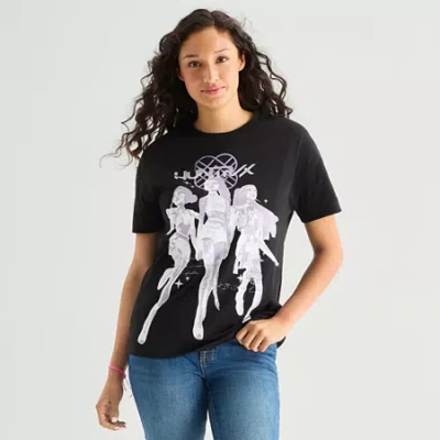 Bio Kpop Demon Hunters Boyfriend Tee Womens Juniors Crew Neck Short Sleeve Loose Fit Kpop Demon Hunters  In Black