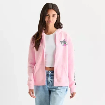 Bio My Melody X Kuromi Womens Long Sleeve Hello Kitty Zipper Hoodie In Pink