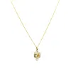 Bio-trimmings Women's Brandt Dainty Extendable Necklace Gold Transparent Bio-gem In Gold