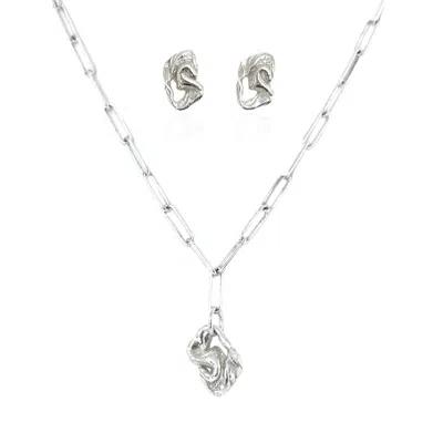 Bio-trimmings Women's Carrara Silver Necklace & Earrings Set