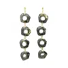 Bio-trimmings Women's Gold / Black Carver Chain Earrings - Gold In Multi