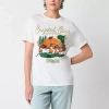 Bio Womens Juniors Crew Neck Short Sleeve Regular Fit Scooby Doo Graphic T-shirt In Sand