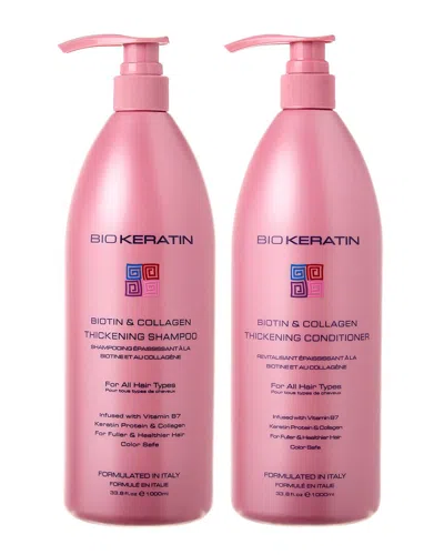 BIOKERATIN BIOKERATIN UNISEX 33.8OZ & 33.4OZ BIOTIN & COLLAGEN THICKENING SHAMPOO & CONDITIONER