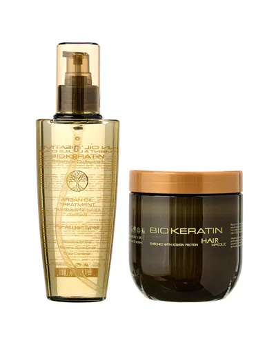 Biokeratin Unisex 5.1oz & 16.9oz Bk Botanical Argan Oil Treatment & Hair Masque In White