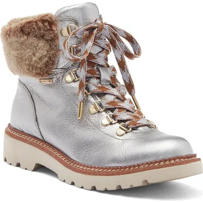 Bionica Danie Genuine Shearling Trim Hiking Boot In Grey-gold