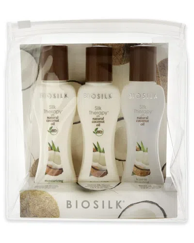 Biosilk Unisex Silk Therapy With Natural Coconut Oil Set In White