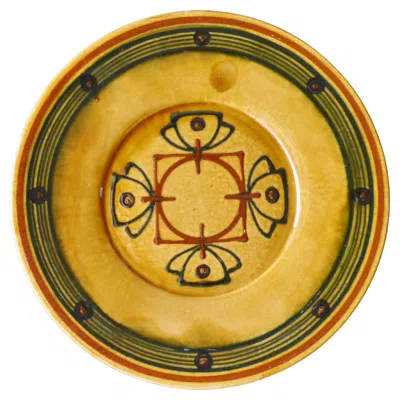 Pre-owned Biot Large Ceramic Dish, French Earthenware, Wall-mountable, 1960 In Orange