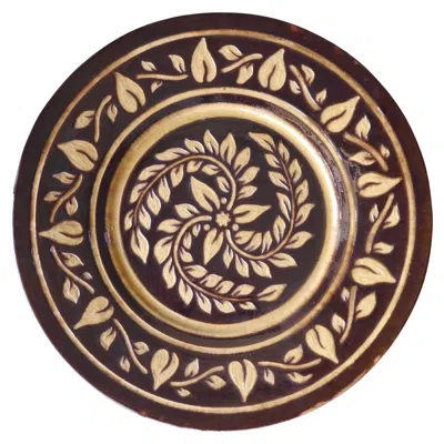 Pre-owned Biot Large Glazed Earthenware Dish By , France, Folk Art Style, 1960 In Black