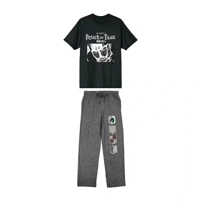 Bioworld Attack On Titan Mens Crew Neck Short Sleeve 2-pc. Pajama Set In Multi