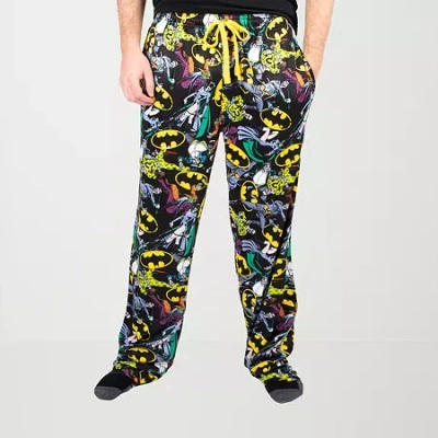 Bioworld Batman Mens Fleece 1 Pair Pajama Pants In Black