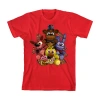 Bioworld Boys Crew Neck Short Sleeve Relaxed Fit Five Nights At Freddys Graphic T-shirt In Red