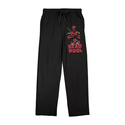 Bioworld Deadpool Mens Fleece 1 Pair Pajama Pants In Black