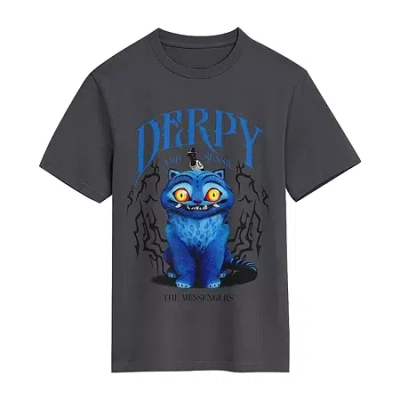 Bioworld Derpy Little & Big Kid Boys Crew Neck Short Sleeve Regular Fit Kpop Demon Hunters Graphic T-shirt In Gray