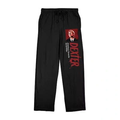 Bioworld Dexter America's Mens Fleece Pajama Pants In Black