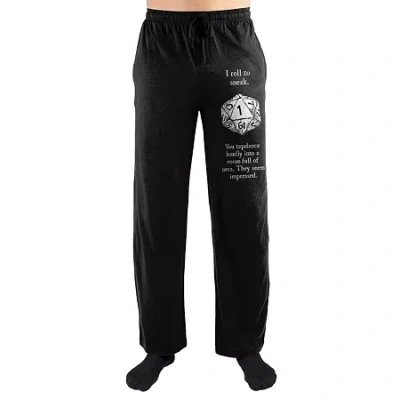 Bioworld Dungeons And Dragons Mens Fleece 1 Pair Pajama Pants In Black