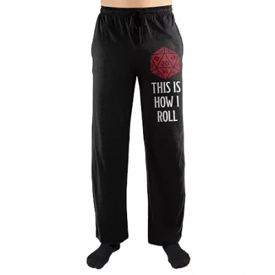 Bioworld Dungeons And Dragons Mens Fleece 1 Pair Pajama Pants In Black