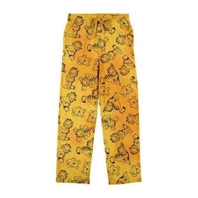Bioworld Garfield Mens Fleece 1 Pair Pajama Pants In Yellow