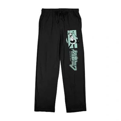 Bioworld Hatsune Miku Mens Fleece 1 Pair Pajama Pants In Black