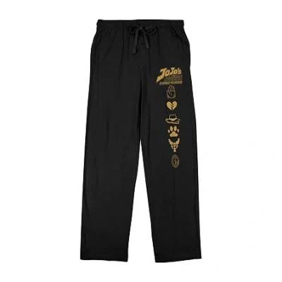 Bioworld Jojos Bizarre Adventure Mens Fleece 1 Pair Pajama Pants In Black
