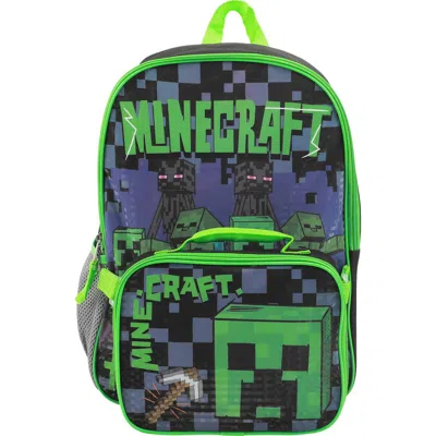 Bioworld Kids' Minecraft Backpack With Lunch Bag In Black