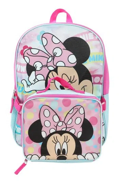 Bioworld Kids' Minnie Mouse Backpack With Lunch Bag In Pink