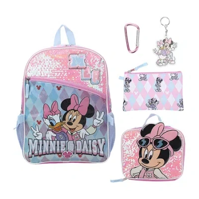 Bioworld Kids' Licensed Disney Minnie Mouse 5-piece Backpack Set In Pink
