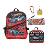 Bioworld Licensed Hot Wheels 5-piece Backpack Set In Red