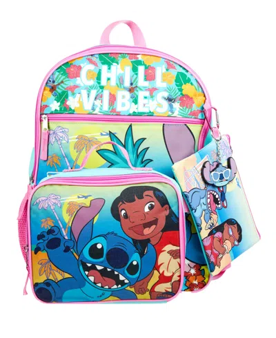 Bioworld Kids' Lilo & Stitch Girl's 5 Pc Backpack Set In Blue