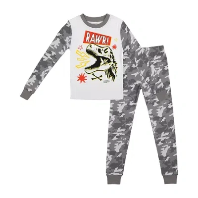 Bioworld Little & Big Kid Boys Crew Neck Long Sleeve 2-pc. Pajama Pants In Gray