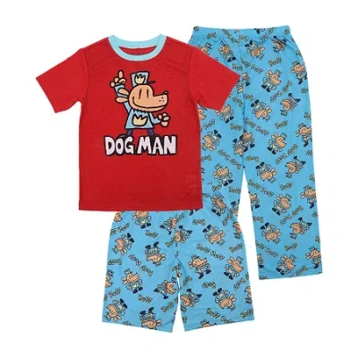 Bioworld Little & Big Kid Boys Crew Neck Short Sleeve 3-pc. Pajama Set In Multi