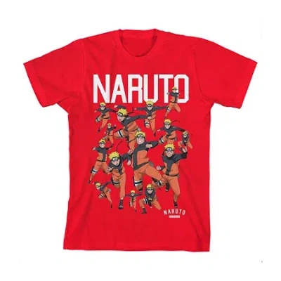 Bioworld Little & Big Kid Boys Crew Neck Short Sleeve Loose Fit Naruto Graphic T-shirt In Red