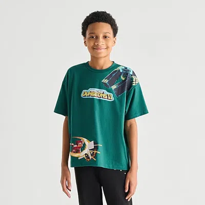 Bioworld Little & Big Kid Boys Crew Neck Short Sleeve Oversized Minecraft Graphic T-shirt In Green