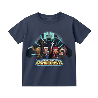 Bioworld Little & Big Kid Boys Crew Neck Short Sleeve Regular Fit Minecraft Graphic T-shirt In Blue