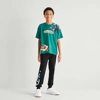 Bioworld Little & Big Kid Boys Cuffed Regular Fit Minecraft Fleece Jogger Pant In Black