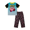 Bioworld Little & Big Kid Boys Kirby Crew Neck Short Sleeve 2-pc. Pajama Pants In Black