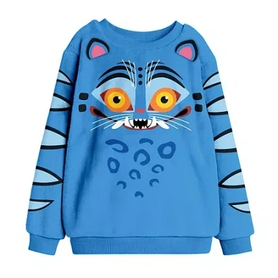 Bioworld Little & Big Kid Girls Crew Neck Fleece Long Sleeve Kpop Demon Hunters Sweatshirt In Blue