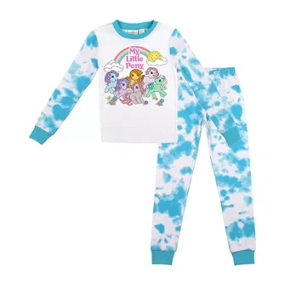Bioworld Little & Big Kid Girls My Little Pony Crew Neck Long Sleeve 2-pc. Pajama Set In Blue