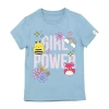 Bioworld Little & Big Kid Girls Round Neck Short Sleeve Regular Fit Squishmallows Graphic T-shirt In Blue