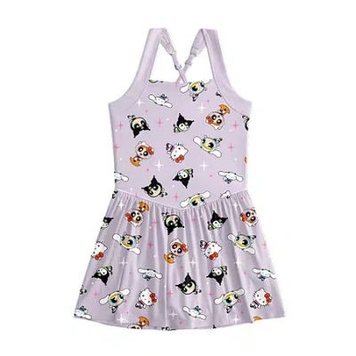 Bioworld Little & Big Kid Girls Sleeveless Hello Kitty A-line Dress In Purple