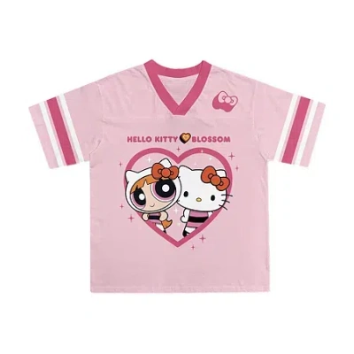 Bioworld Little & Big Kid Girls V Neck Short Sleeve Hello Kitty Graphic T-shirt In Multi