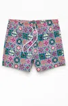 Bioworld Men's Modelo Tile 5" Swim Trunks In Multi
