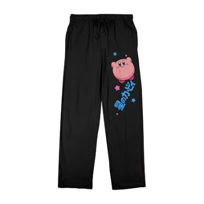 Bioworld Mens Fleece Kirby 1 Pair Pajama Pants In Black