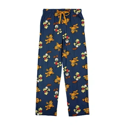 Bioworld Mens Garfield Fleece 1 Pair Pajama Pants In Blue
