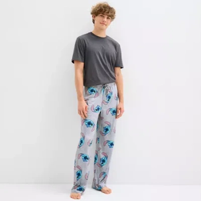 Bioworld Mens Lilo & Stitch 1 Pair Pajama Pants In Gray