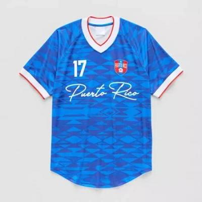Bioworld Mens Short Sleeve Puerto Rico Jersey In Blue