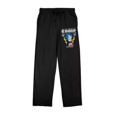 Bioworld Mens Sonic The Hedgehog Fleece 1 Pair Pajama Pants In Black