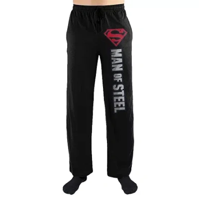 Bioworld Mens Superman Fleece 1 Pair Pajama Pants In Black